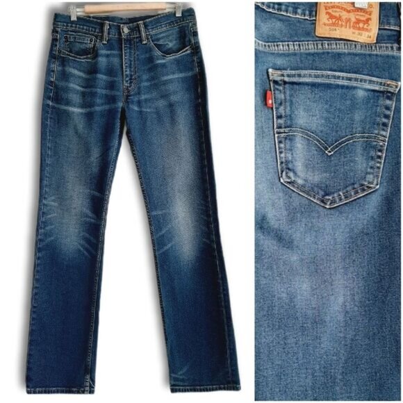 LEVI'S 514 Straight Fit Medium Wash Blue Jeans Men's Sz 32 - Picture 1 of 14